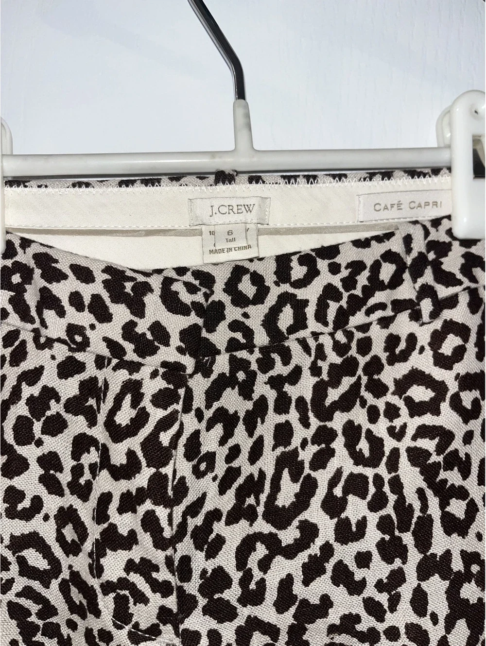J. Crew Leopard Cafe Capri Pant - Size 6 Tall
